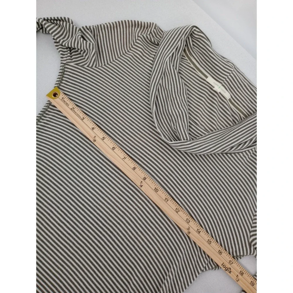 Pure + Good Anthropologies Cowl Neck Top Womens Size M Striped Long Sleeve